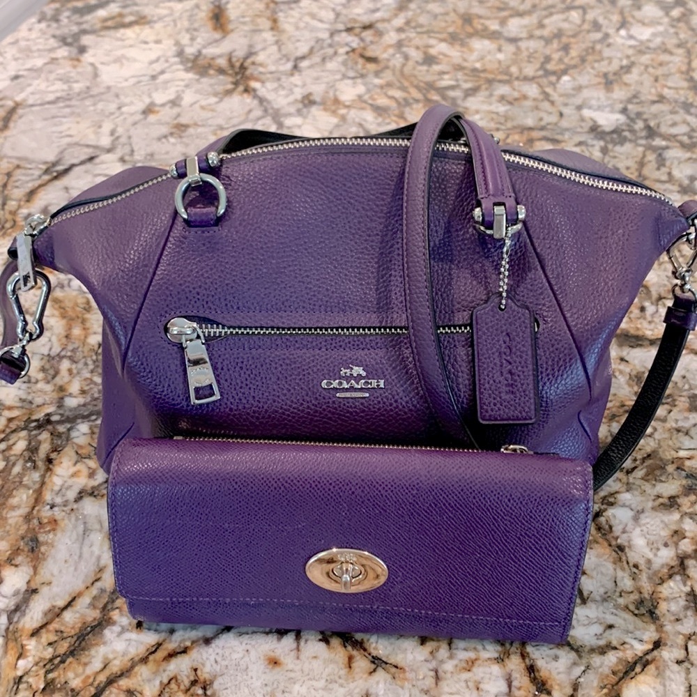 EUC Authentic 2 Piece Coach Handbag and Wallet